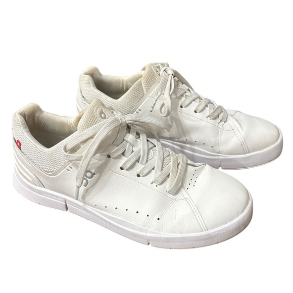 On Running Shoes - On The Roger Advantage Sneakers Shoes Tennis White Leather Size 9